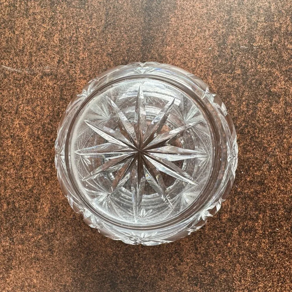 Vintage Cut Crystal Candy Jar with Lid